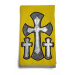 Embroidered yellow 3 Crosses